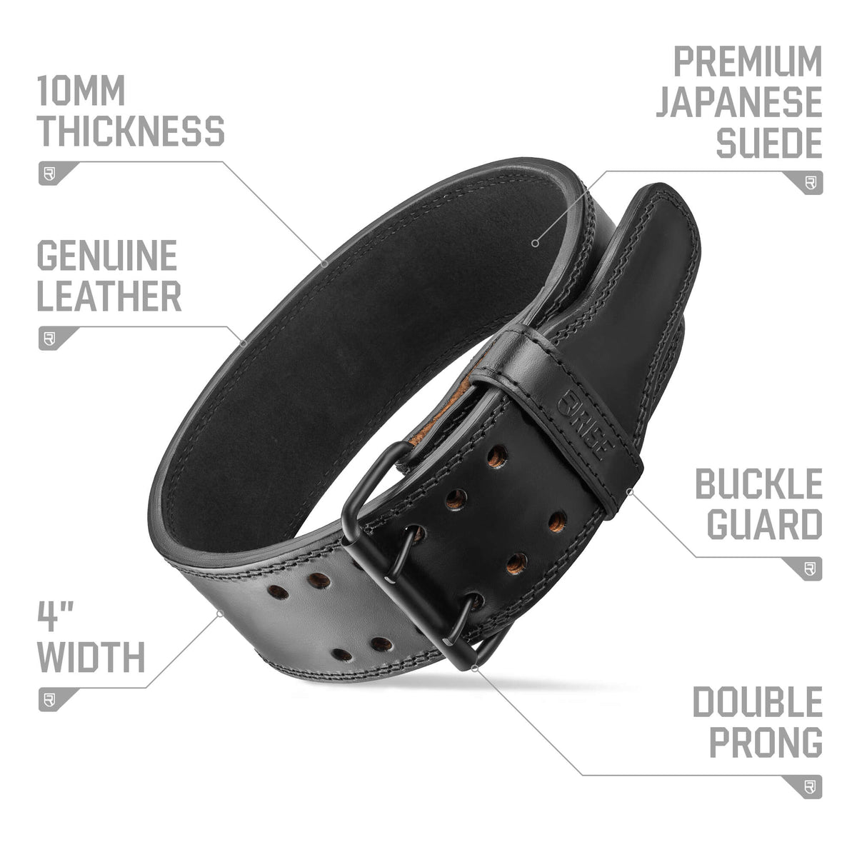 Premium 10mm Prong Belt - Black