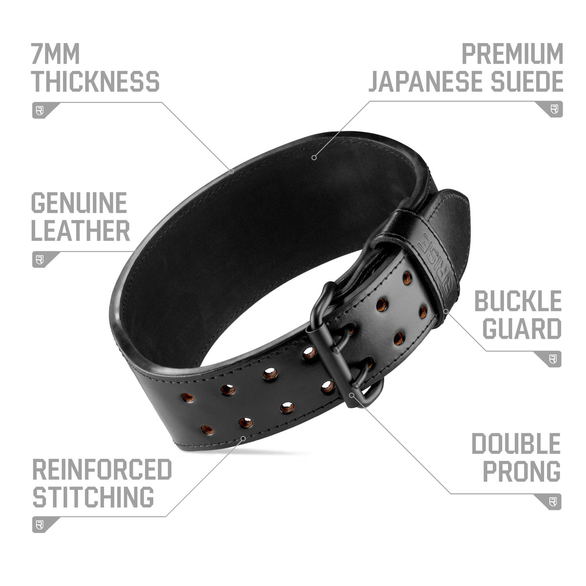 Premium 7mm Old School Leather Belt - Black