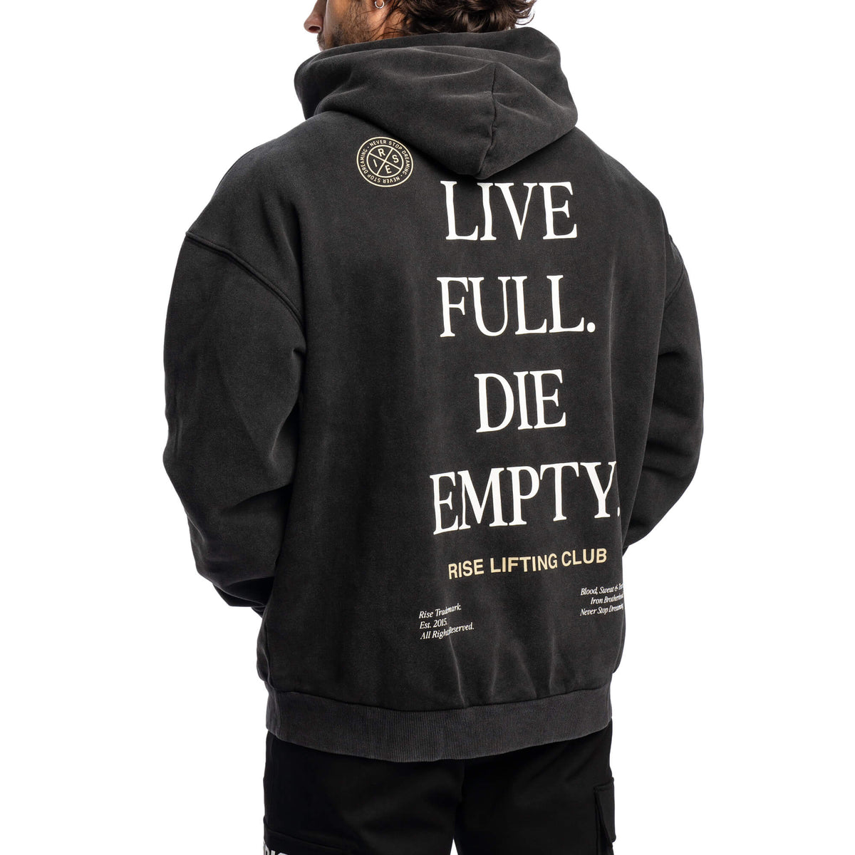 Men - Die Empty Oversized Hoodie - Black