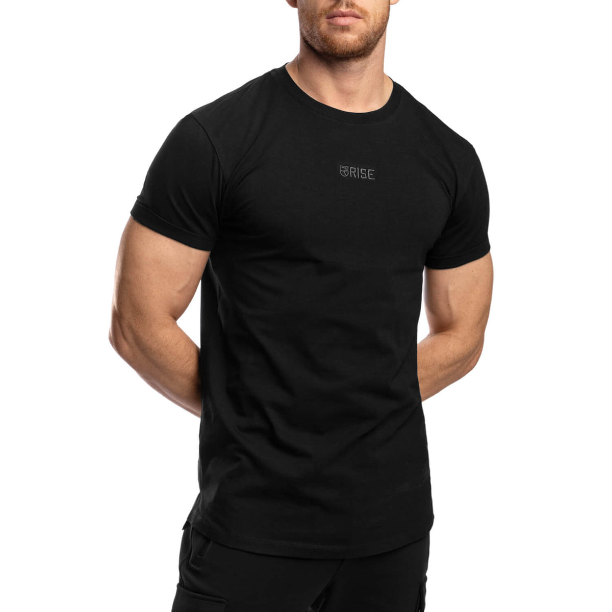 Elite Roll Up Sleeves T-Shirt - Black