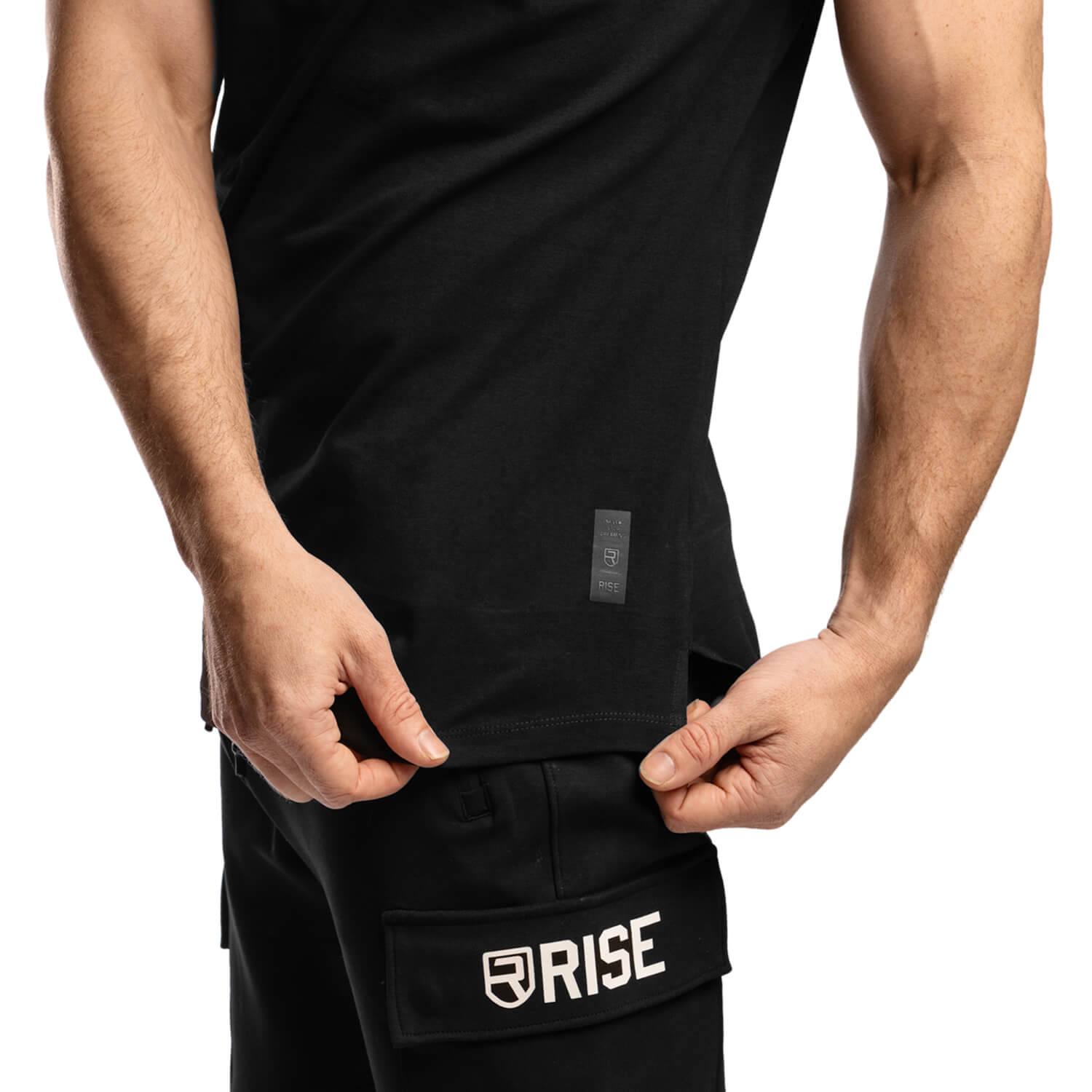 Elite Roll Up Sleeves T-Shirt - Black