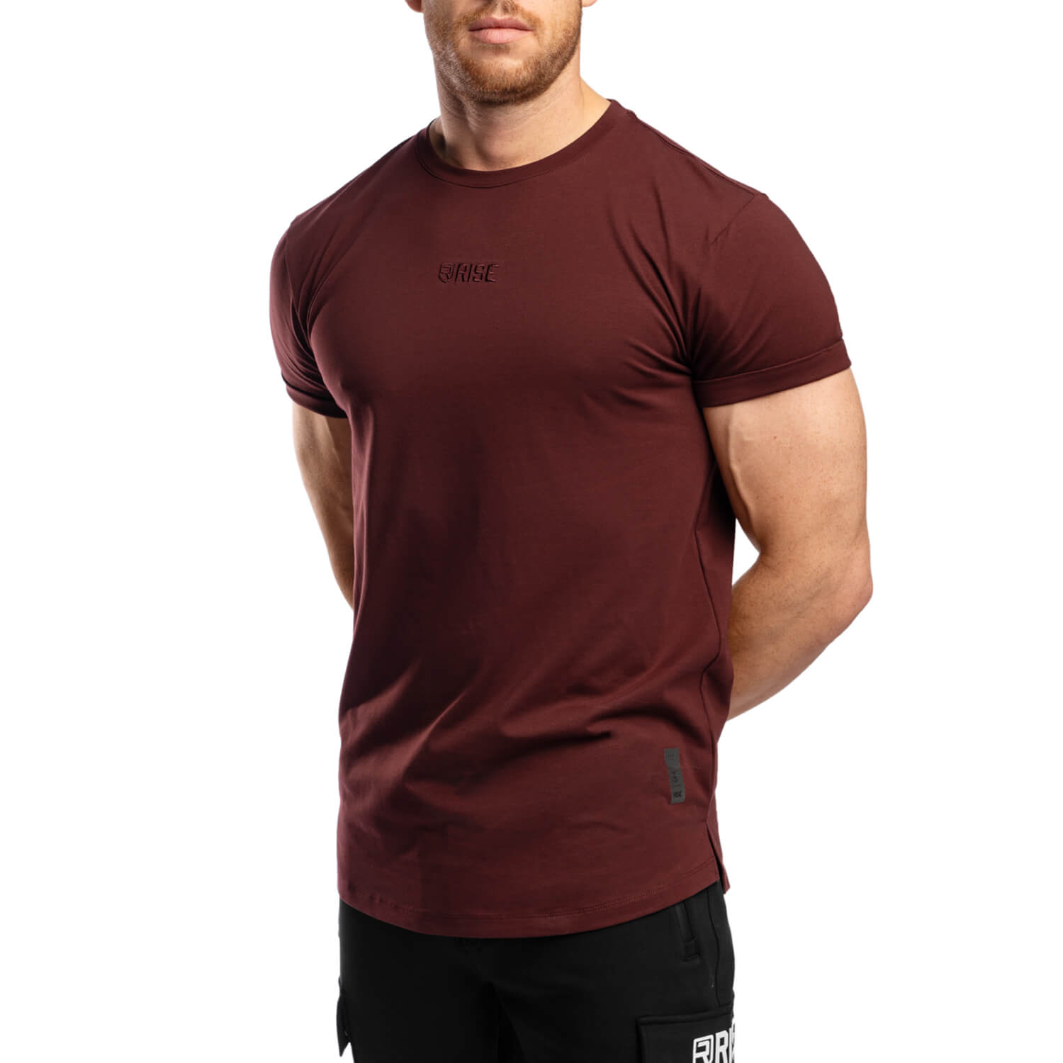 Elite Roll Up Sleeves T-Shirt - Burgundy