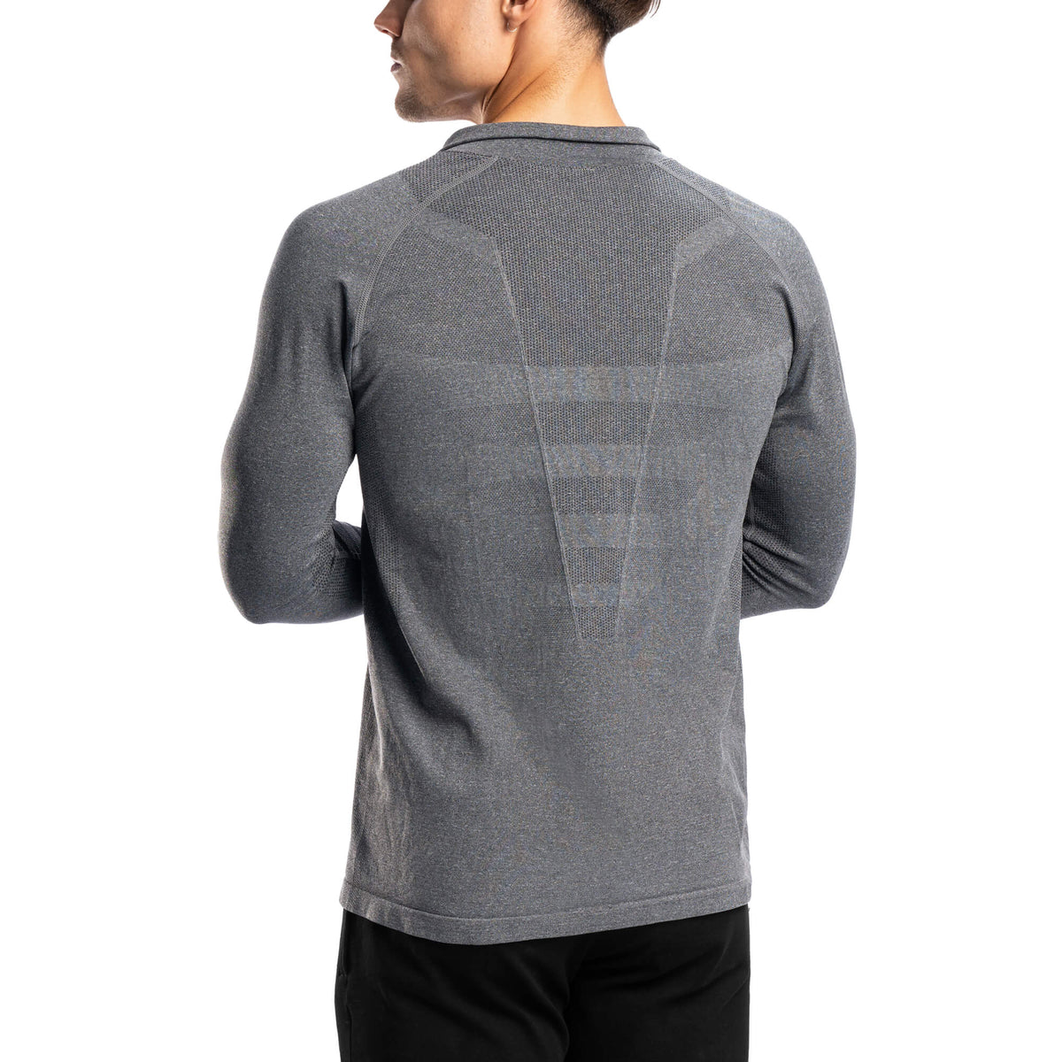 Pull Premium Sans Couture 1/4 Zip - Charcoal Chiné