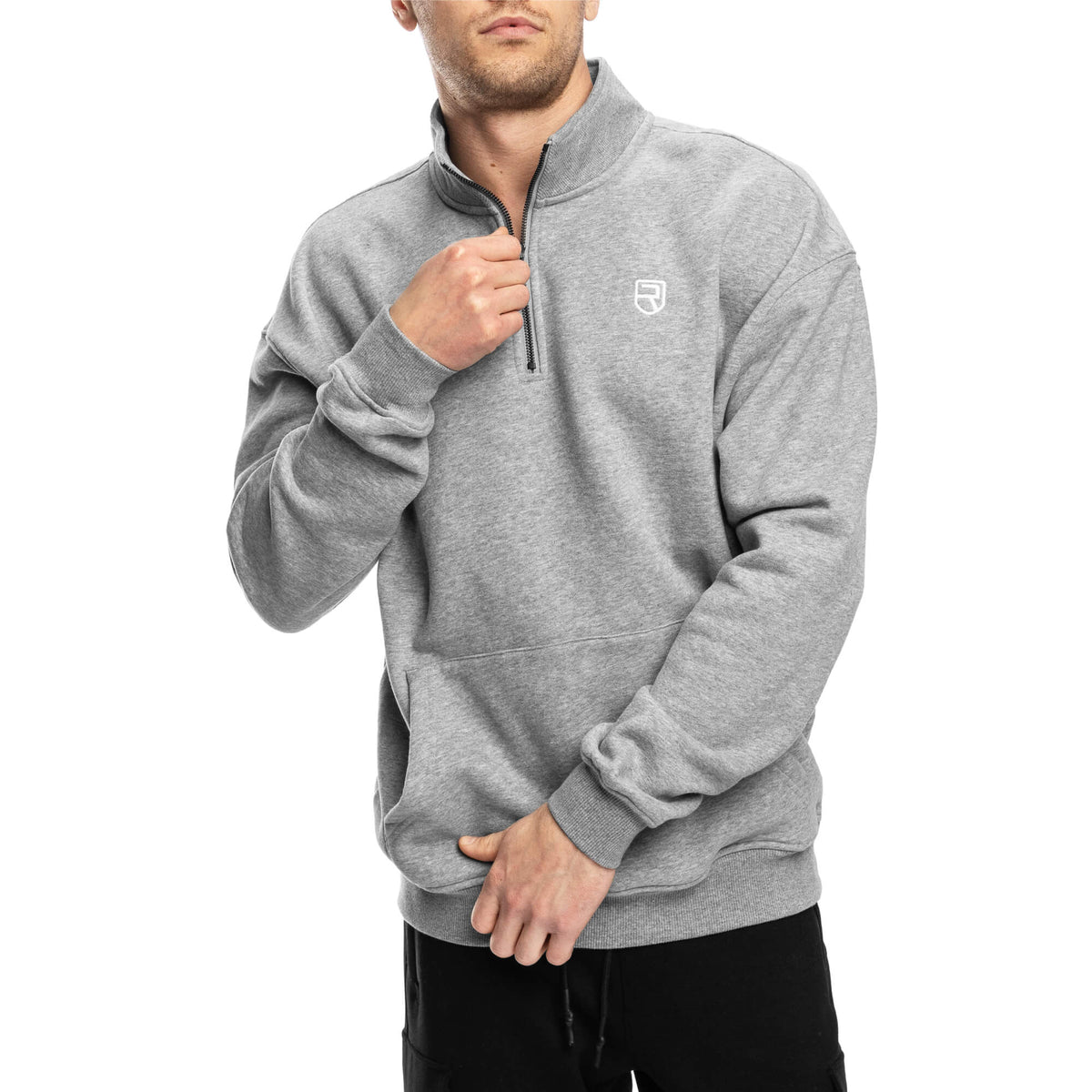 Men - Comfy Crew Half Zip - Light Grey Marl