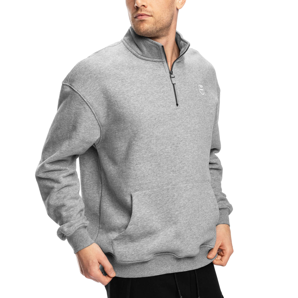 Men - Comfy Crew Half Zip - Light Grey Marl
