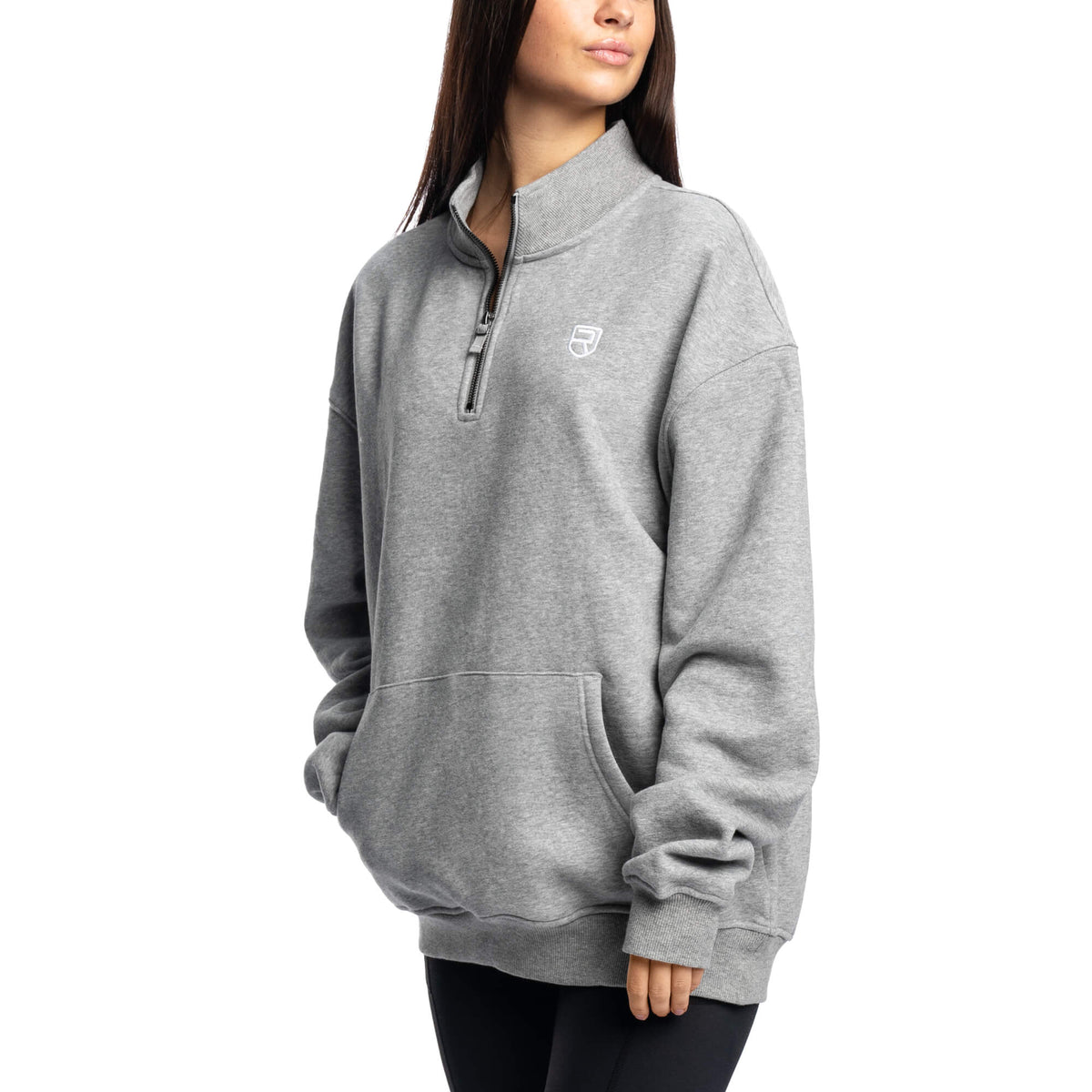 Women - Comfy Crew Half Zip - Light Grey Marl
