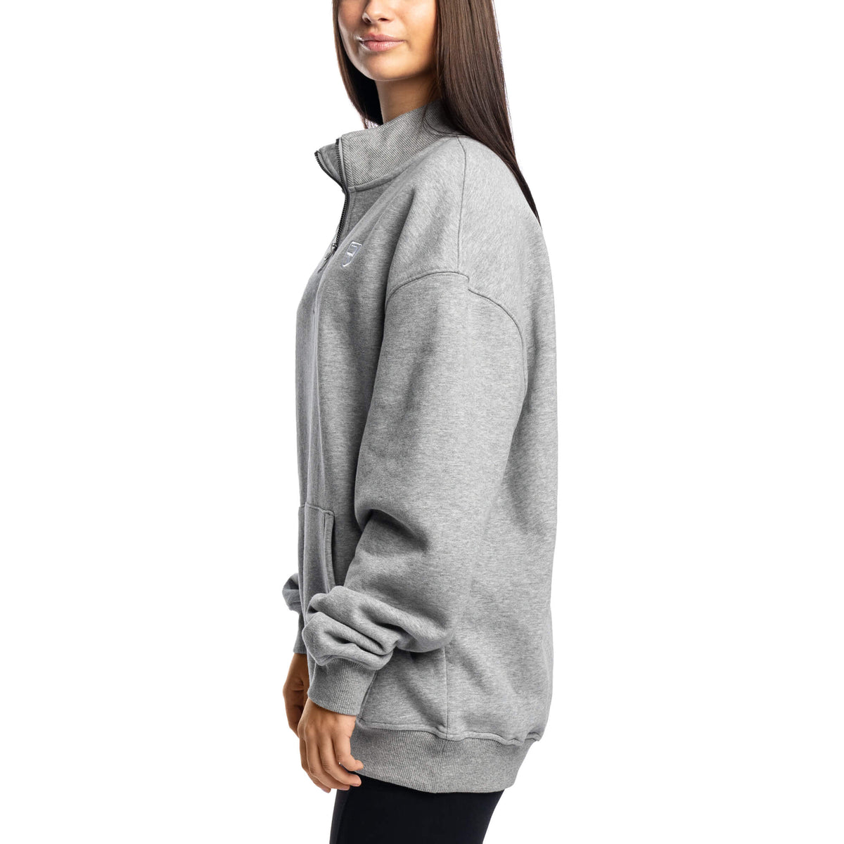 Women - Comfy Crew Half Zip - Light Grey Marl