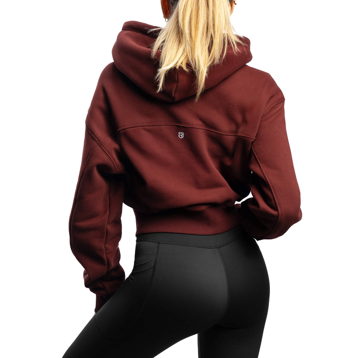 Comfy Crop Zip Hoodie - Burgundy