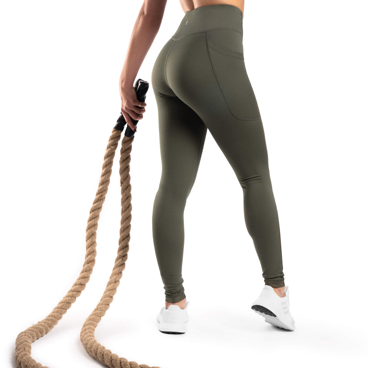 Arsenal High-Waisted Pockets Leggings - Army Green