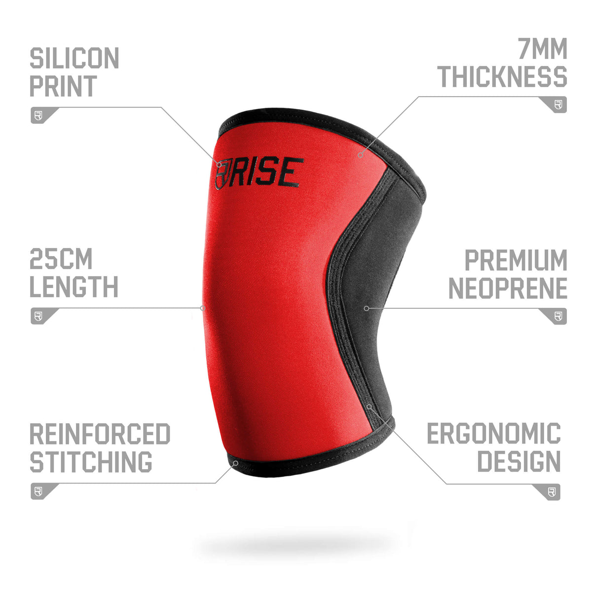 Genouillères 7 mm (25 cm) - Rouge