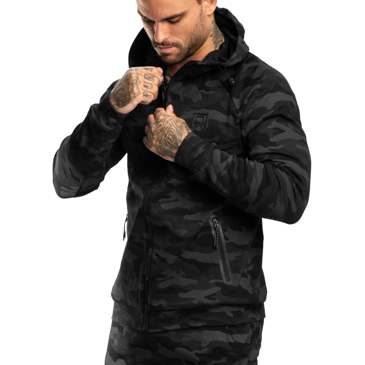 Peak Hoodie – Black Camo