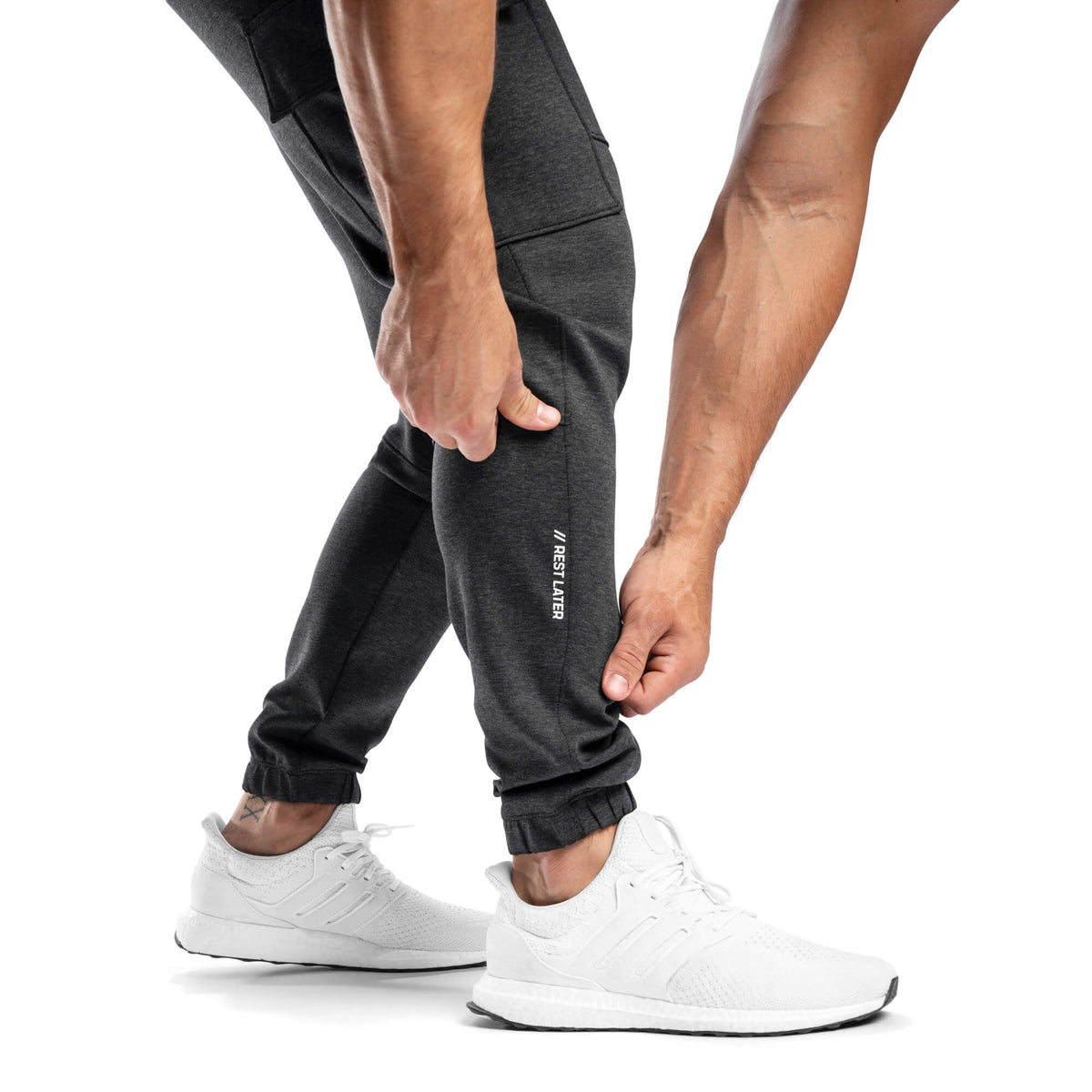 Rest Later Pants - Charcoal Marl