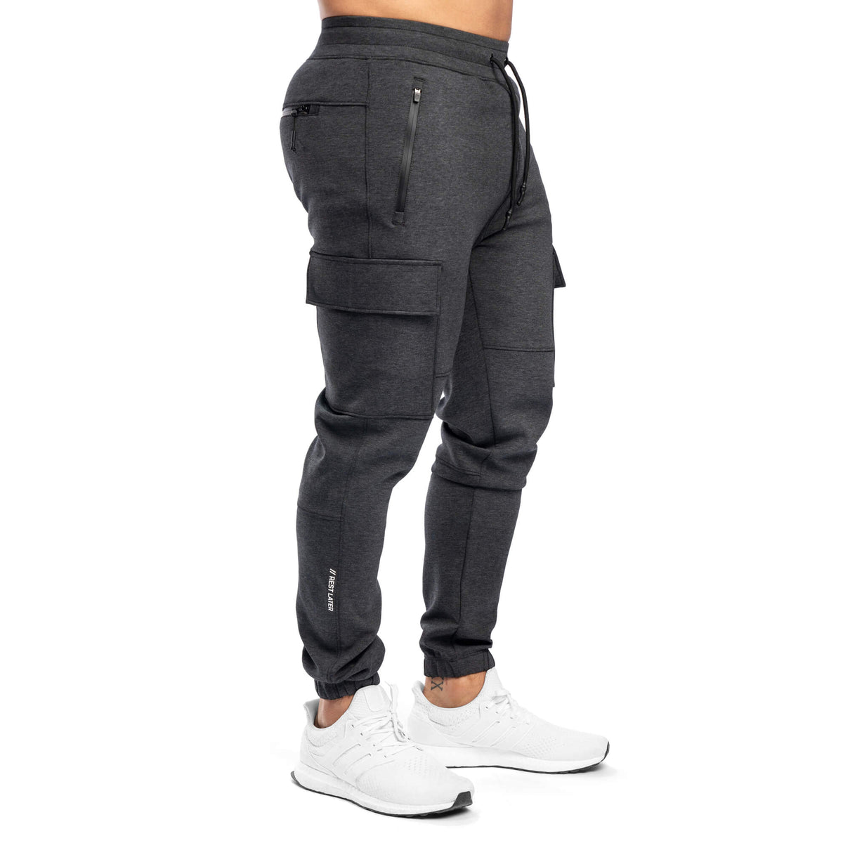 Rest Later Pants - Charcoal Marl