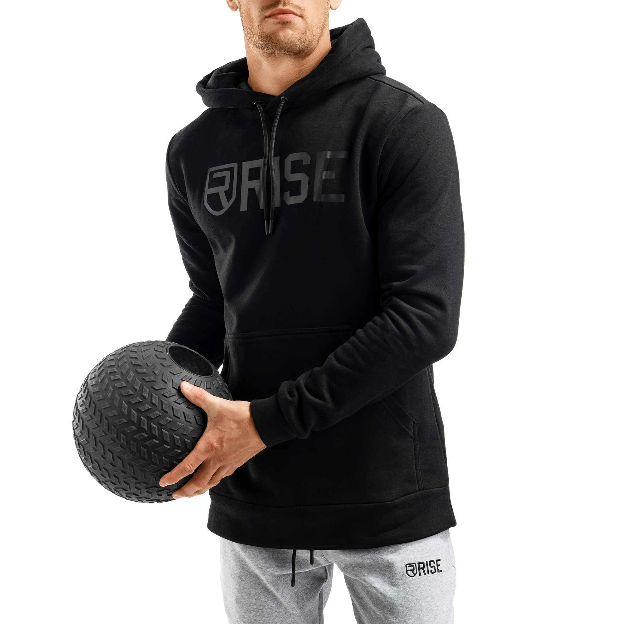 Sweat à capuche Signature - Noir sur noir