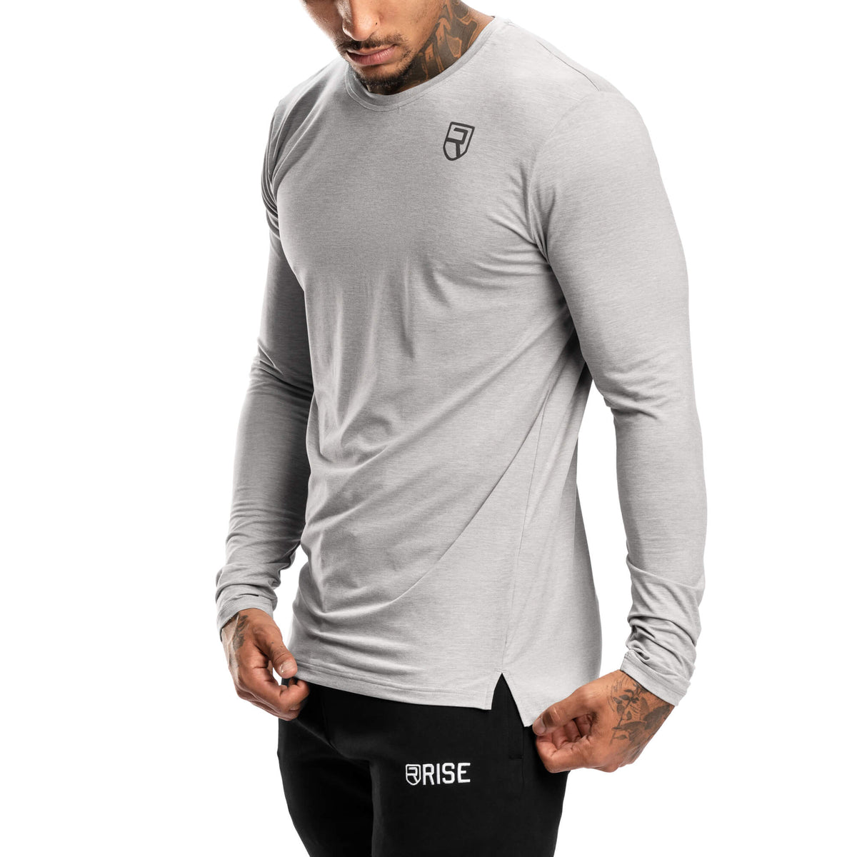 Manches longues les plus douces - gris chiné