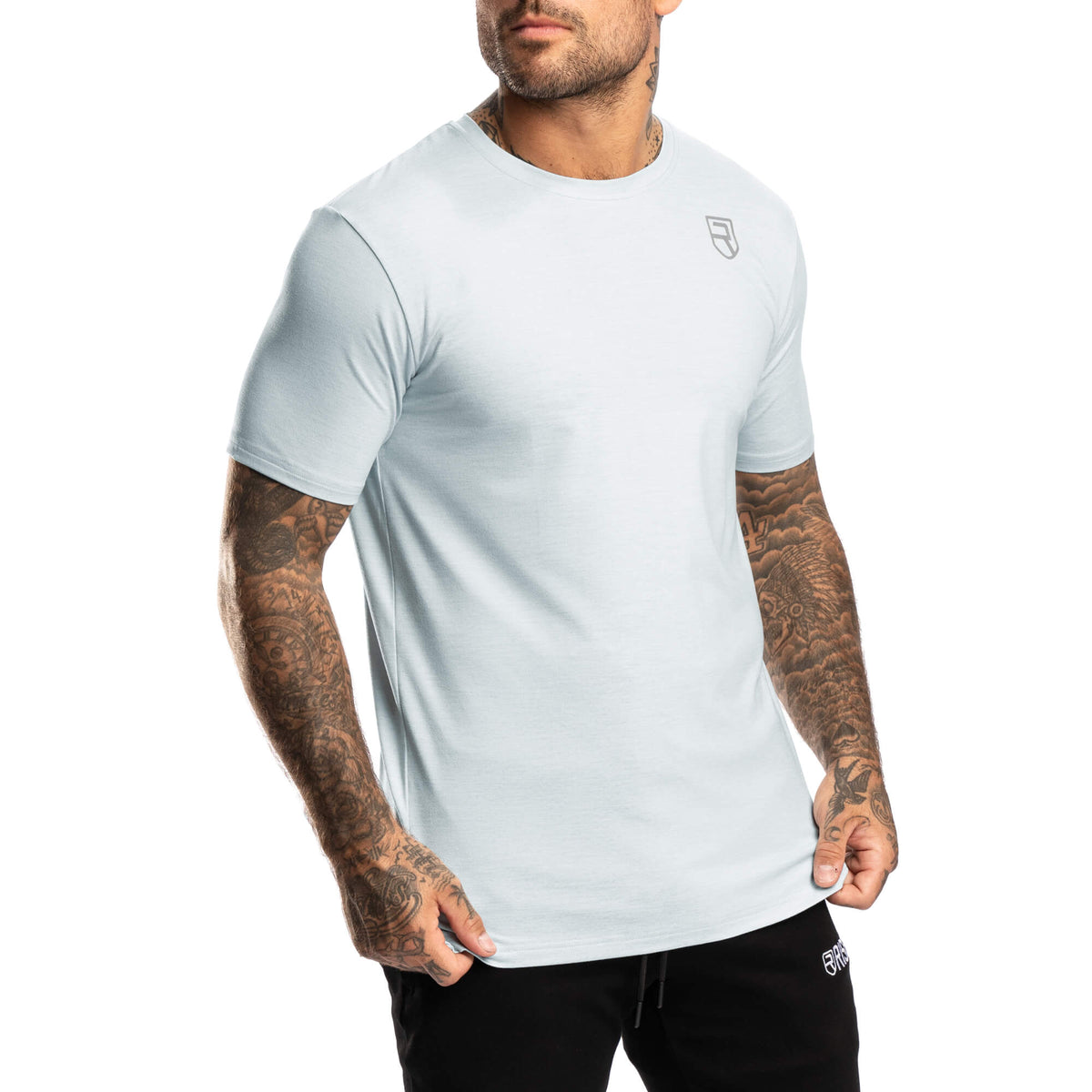 T-shirt le plus doux – Bleu clair chiné