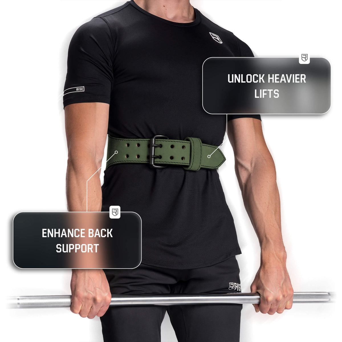 7mm Old School Leather Belt - Army Green