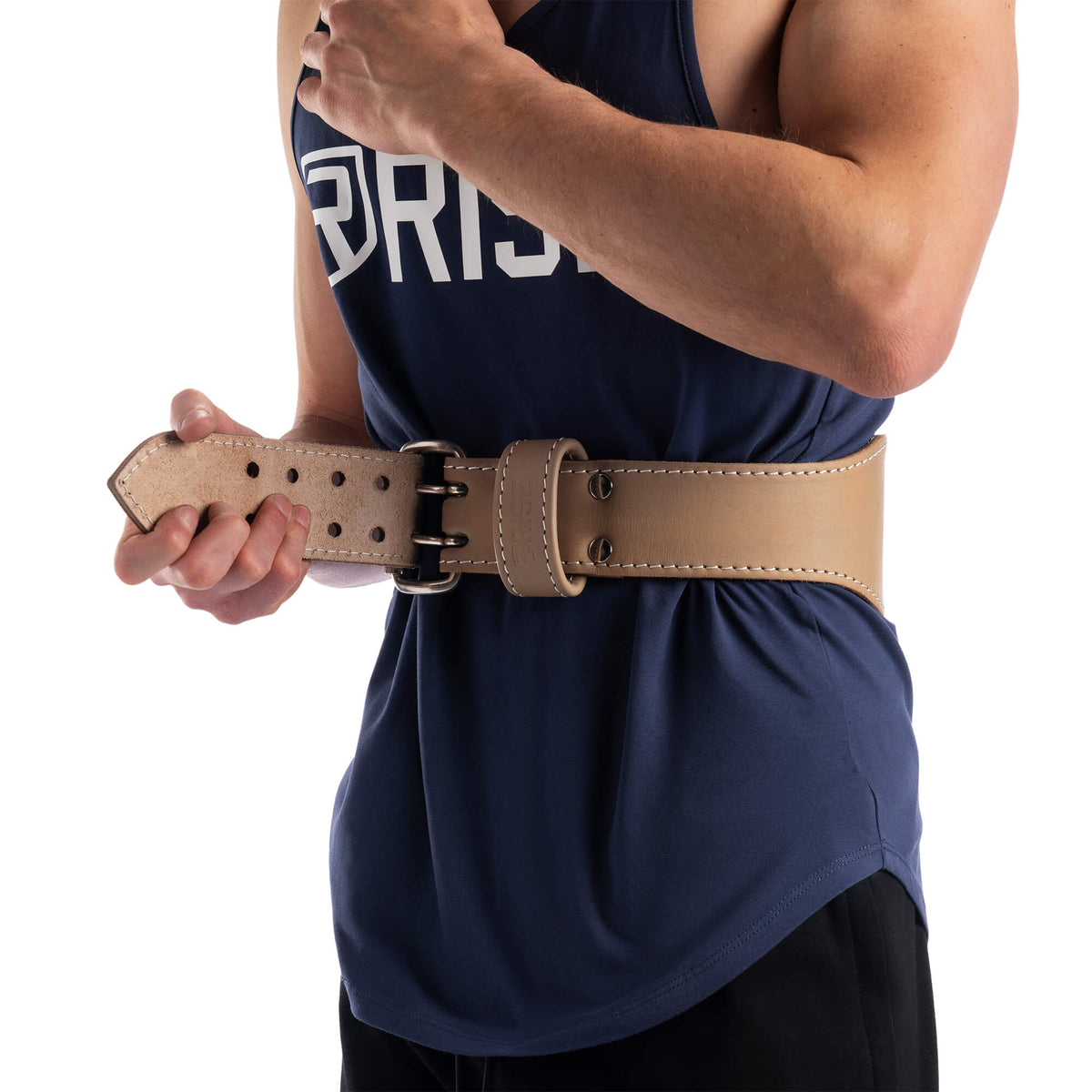 7mm Old School Leather Belt - Khaki