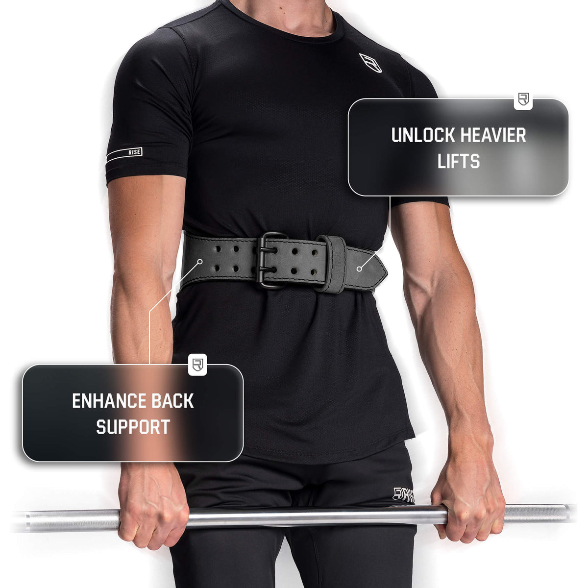 7mm Old School Leather Belt - Grey