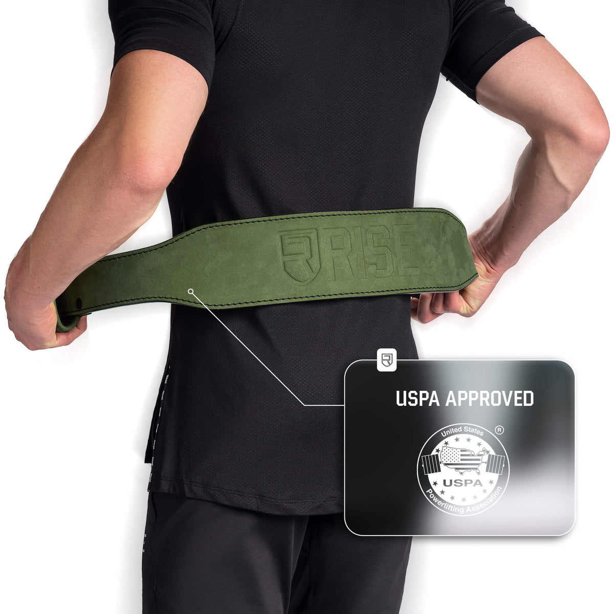 7mm Old School Leather Belt - Army Green