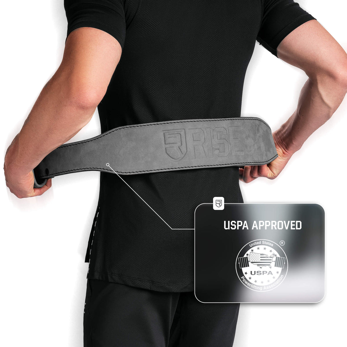 7mm Old School Leather Belt - Grey