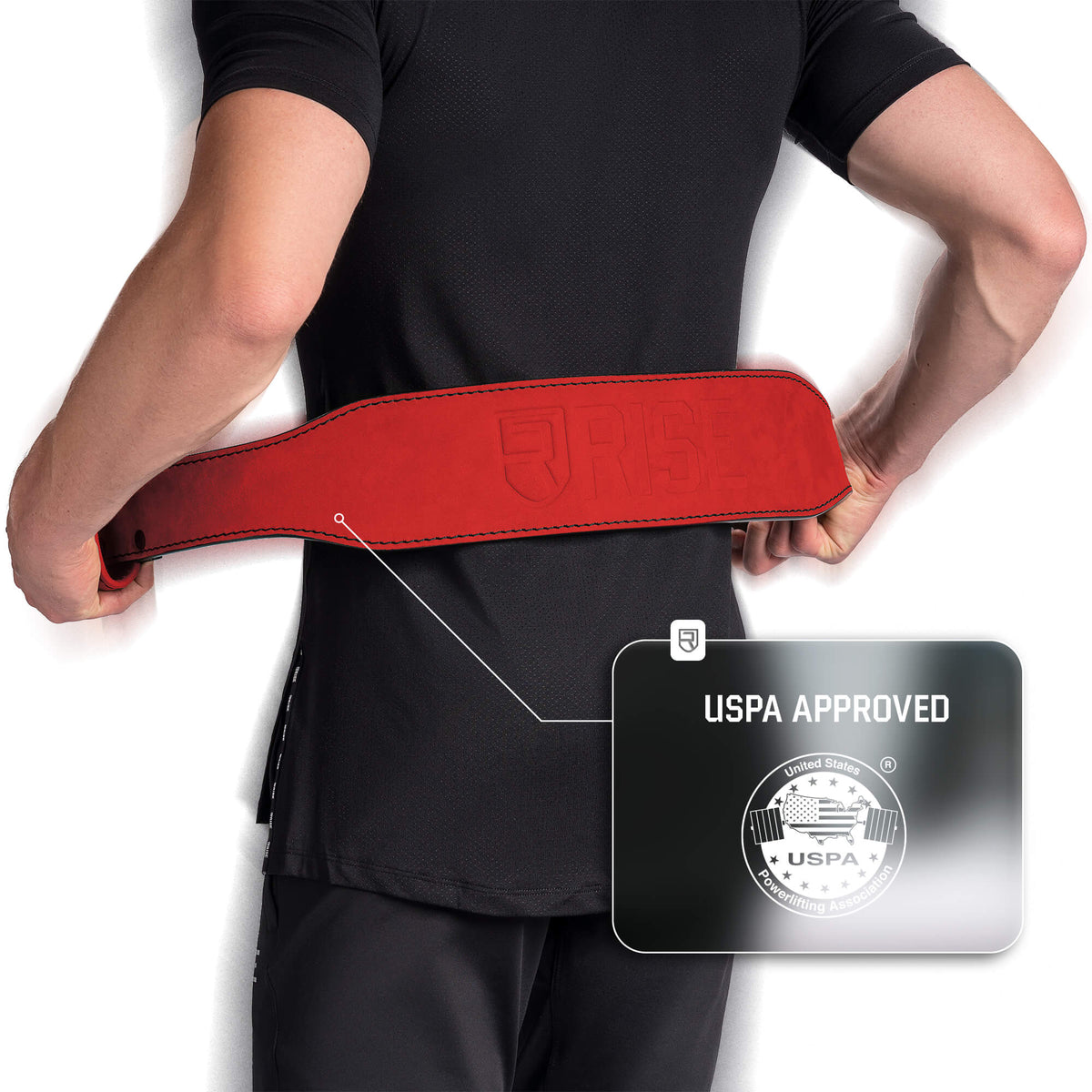 7mm Old School Leather Belt - Red