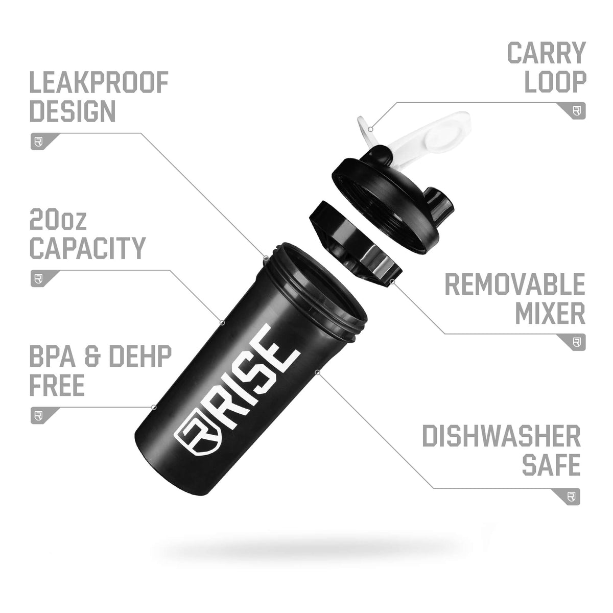 Shaker classique - Noir (5 pack)