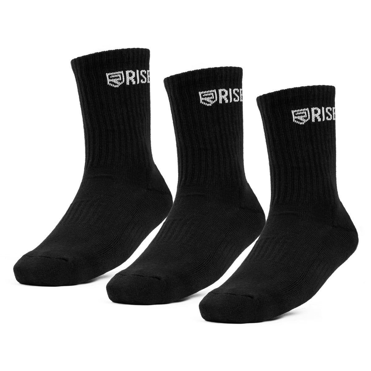 Chaussettes Rise Crew – Noir (lot de 3)