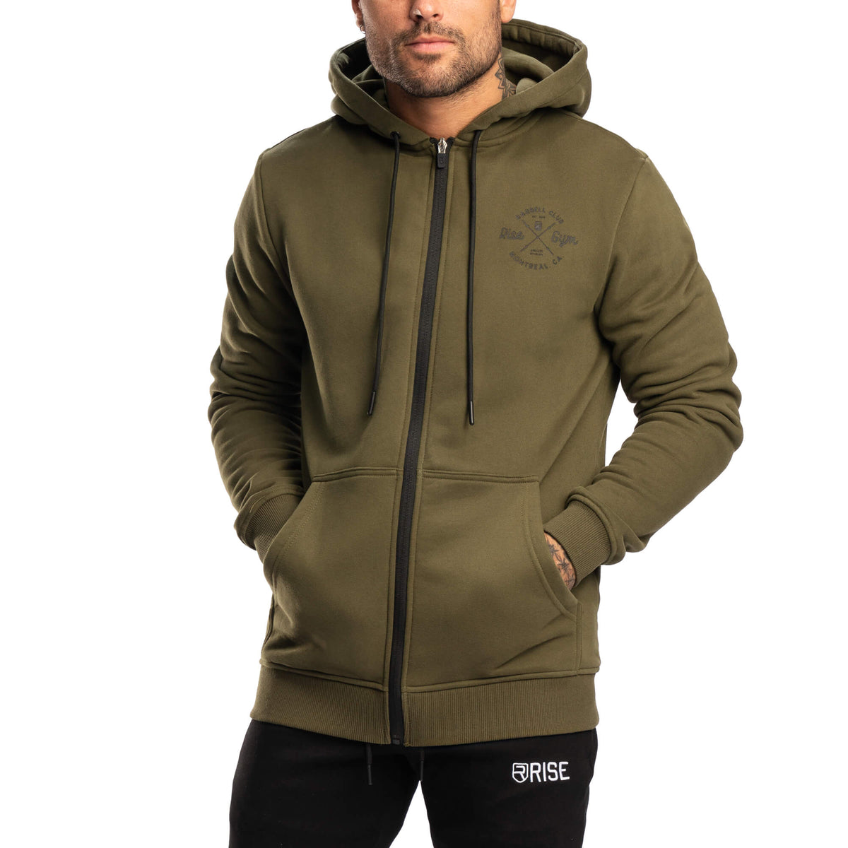 Green full zip hoodie shop