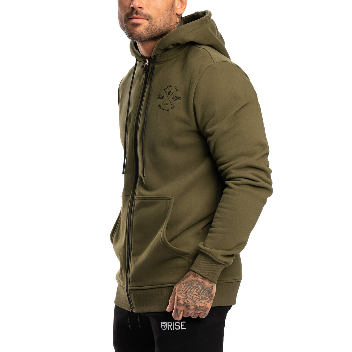 Barbell Club Full-Zip Hoodie - Army Green