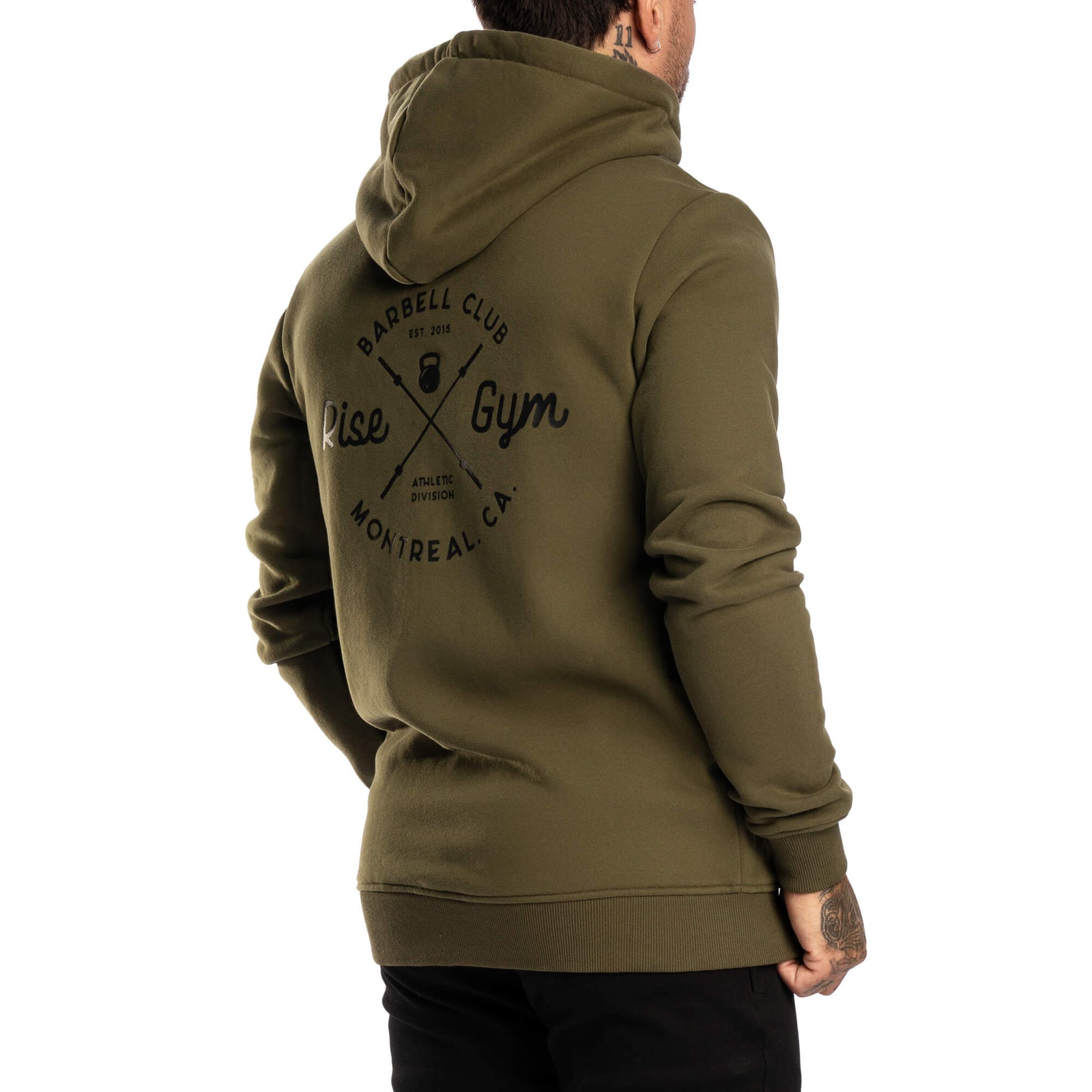 Sweat à capuche entièrement zippé Barbell Club - Army Green