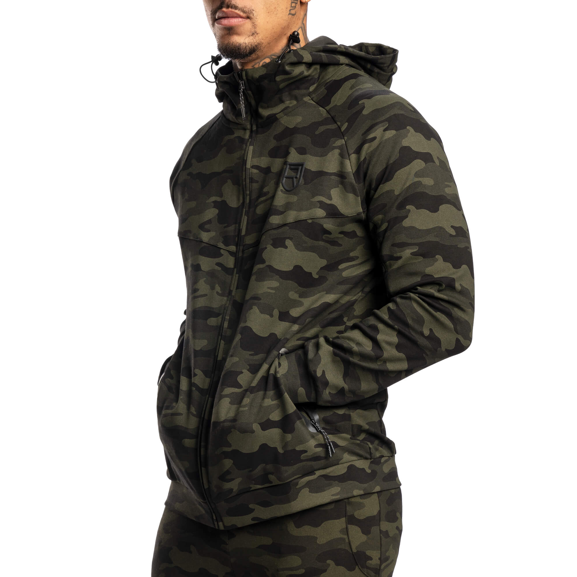Sweat à capuche Peak – camouflage vert