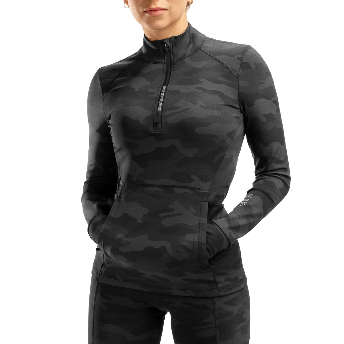 Absolute 1/4 Zip - Camo Noir