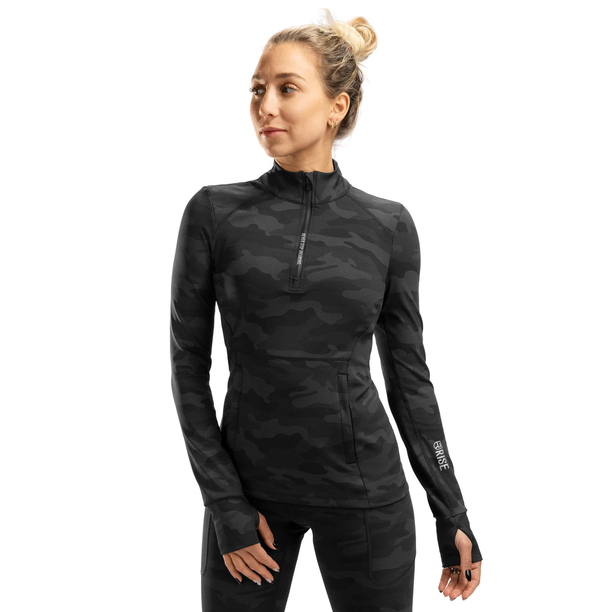 Absolute 1/4 Zip - Camo Noir