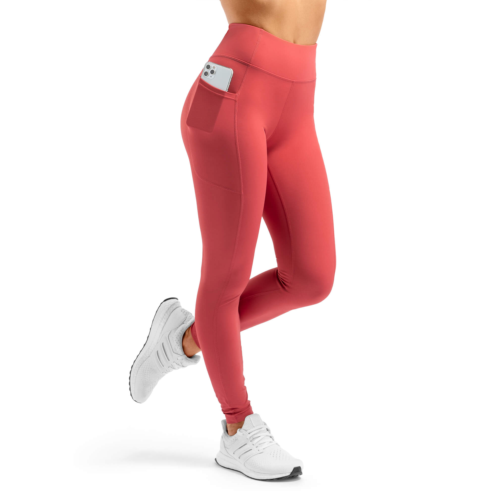 Arsenal High-Waisted Pockets Leggings - Coral