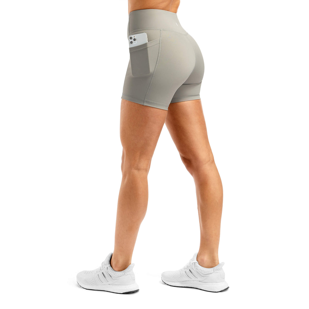 Arsenal High-Waisted Pockets Shorts - Grey