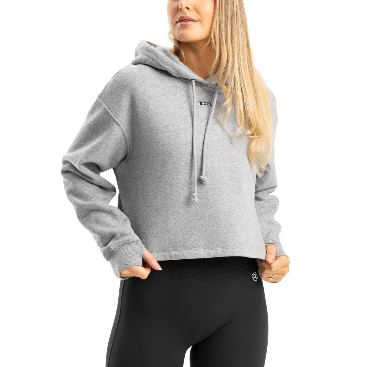 Grey cropped hot sale hoodie