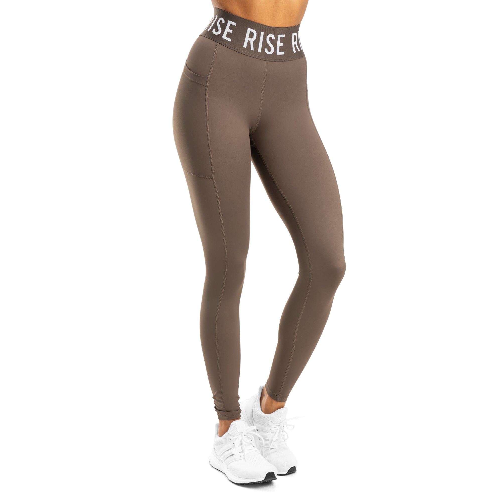 Spirit High Waisted Pockets Leggings - Taupe